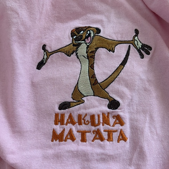 VTG Disney Designs Hakuna Matata Timon Lion King long tshirt nightgown pink OS - Picture 6 of 6